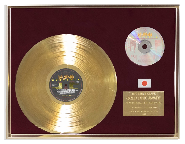 Steve Clark's Personally Owned Gold Disk Award for Def Leppard's ''Hysteria''